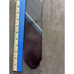 Oakton Ltd Neck Tie Men Necktie Vintage 70's Brown Gray‎ Striped
